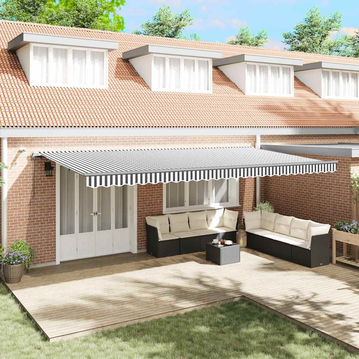 Copertină retractabilă automat cu LED, antracit/alb, 600x300 cm - WALTI WALTI