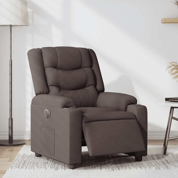 Fotoliu rabatabil electric, maro închis, material textil WALTI