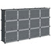 Organizator cub de depozitare cu uși, 12 cuburi, negru, PP - WALTI WALTI