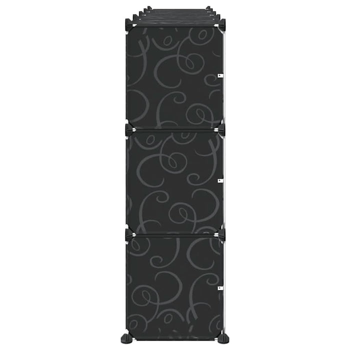Organizator cub de depozitare cu uși, 12 cuburi, negru, PP - WALTI WALTI