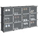 Organizator cub de depozitare cu uși, 12 cuburi, negru, PP - WALTI WALTI