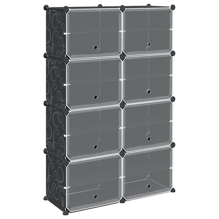 Organizator cub de depozitare cu 8 cuburi și uși PP negru - WALTI WALTI