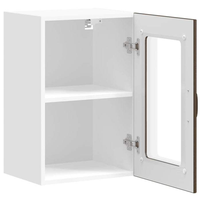 Dulap de bucătărie cu ușă din sticlă din stejar maro „Lucca” - WALTI WALTI