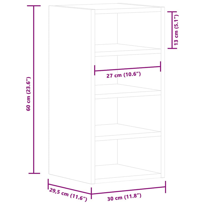 Dulap suspendat, negru, 30x29,5x60 cm, PAL WALTI