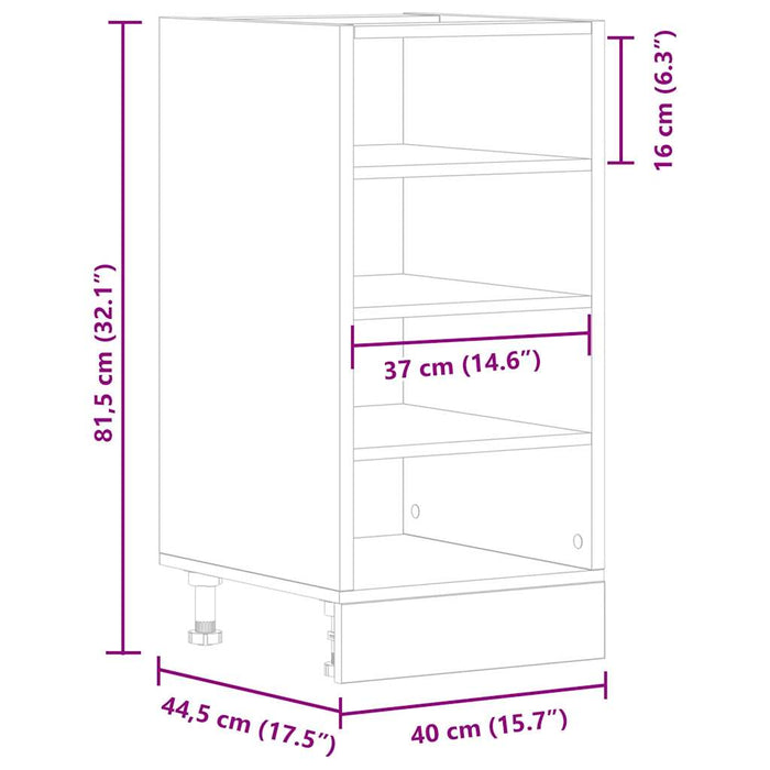 Dulap inferioară alb 40x44,5x81,5 cm lemn prelucrat WALTI