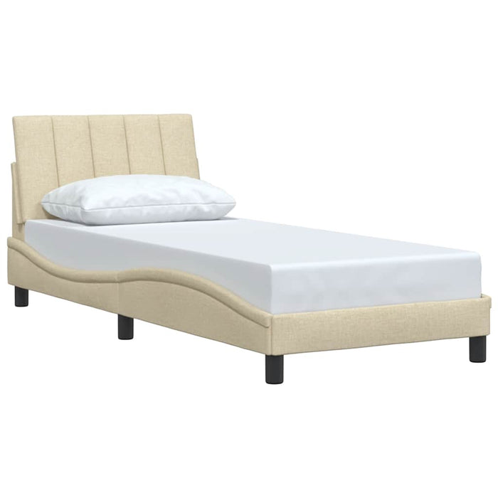 Cadru de pat fără saltea Hanko cremă 80x200 cm țesătură - WALTI WALTI