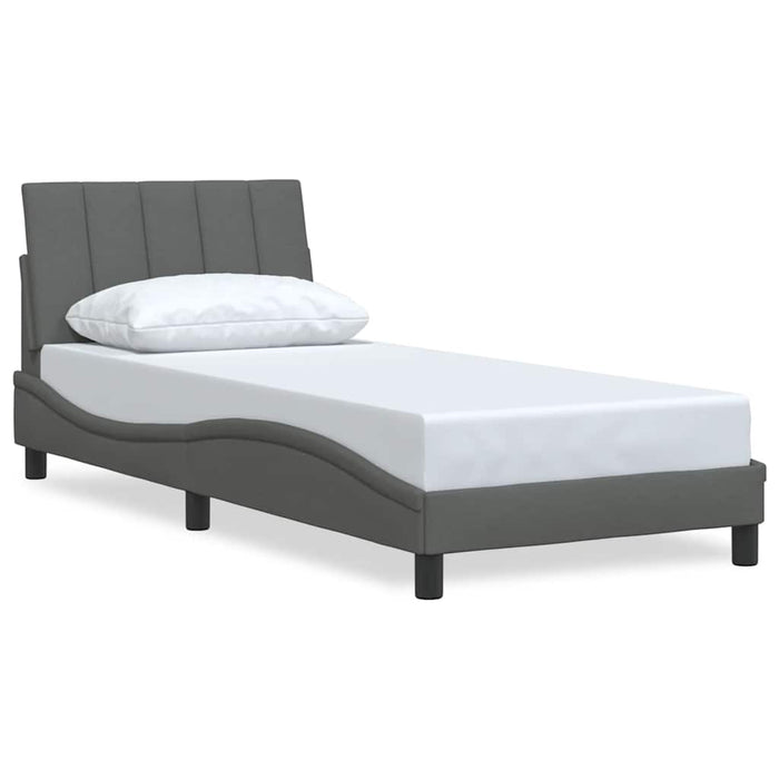 Cadru de pat fără saltea, Hanko, gri închis, 90x190 cm, textil WALTI
