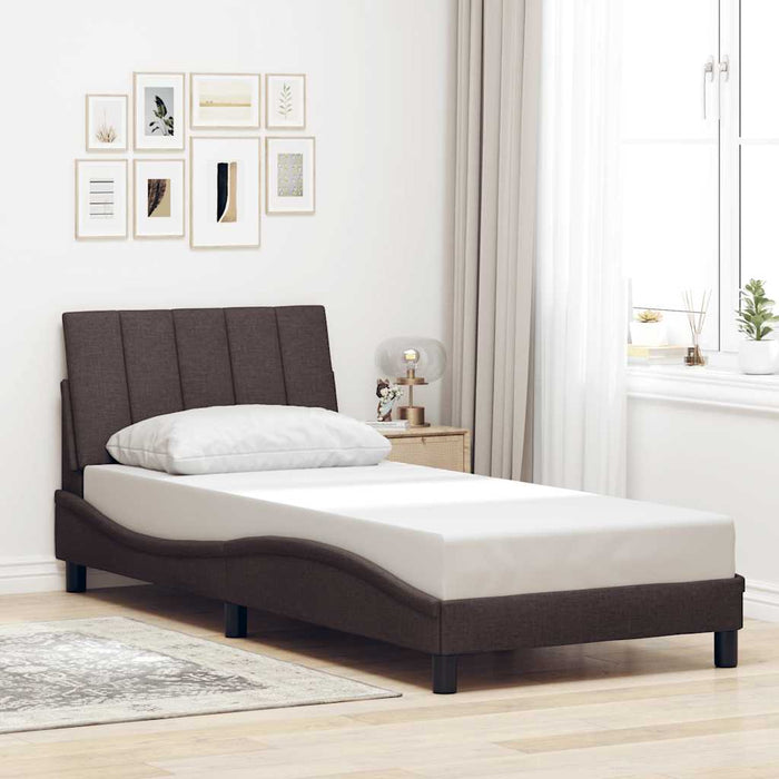 Cadru de pat fără saltea, Hanko, maro închis, 90x190 cm, textil - WALTI WALTI
