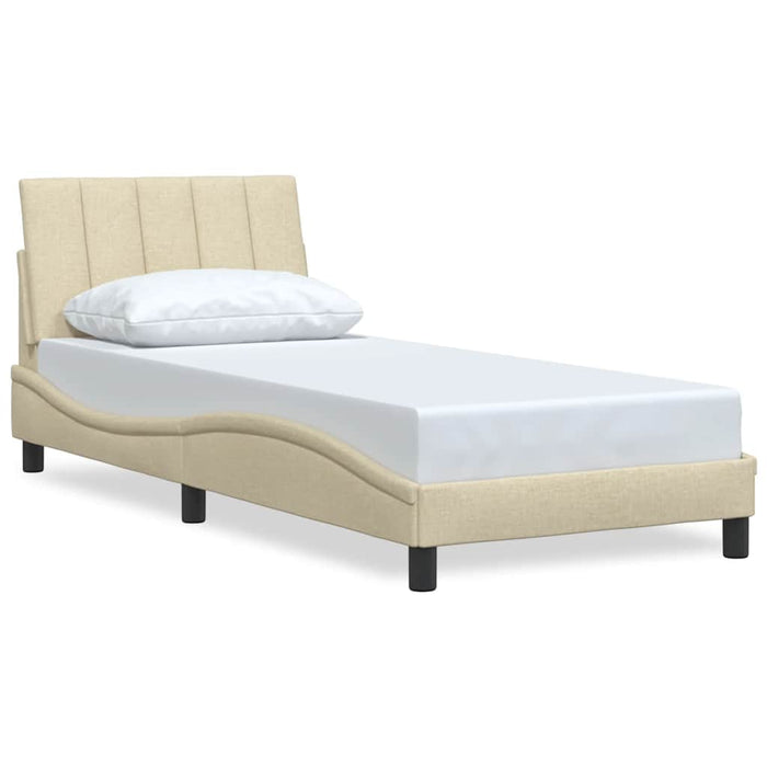 Cadru de pat fără saltea Hanko cremă 90x200 cm țesătură - WALTI WALTI