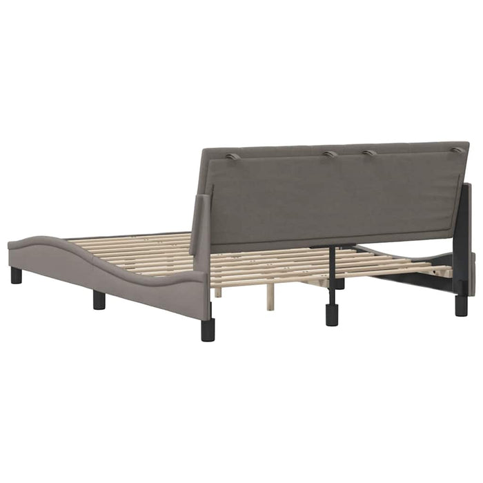 Cadru de pat fără saltea, Hanko, gri taupe, 140x190 cm, textil - WALTI WALTI