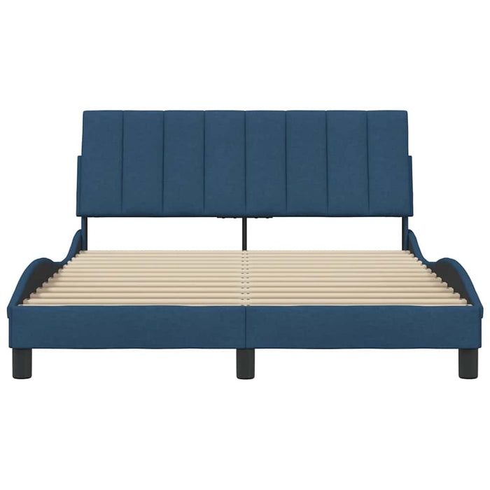 Cadru de pat fără saltea, Hanko, albastru, 140x190 cm, textil WALTI
