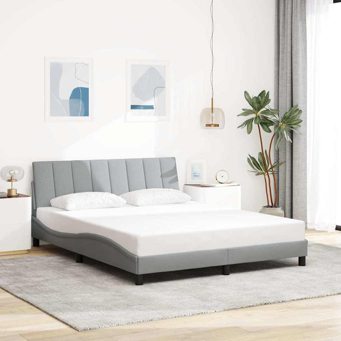 Cadru de pat fără saltea, Hanko, gri deschis, 160x200 cm, textil WALTI