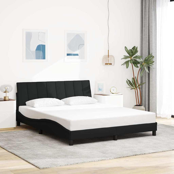 Cadru de pat fără saltea, Hanko, negru, 160x200 cm, textil - WALTI WALTI