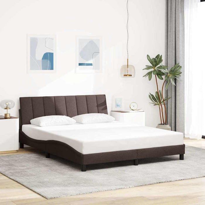 Cadru de pat fără saltea, Hanko, maro închis, 160x200 cm, textil WALTI