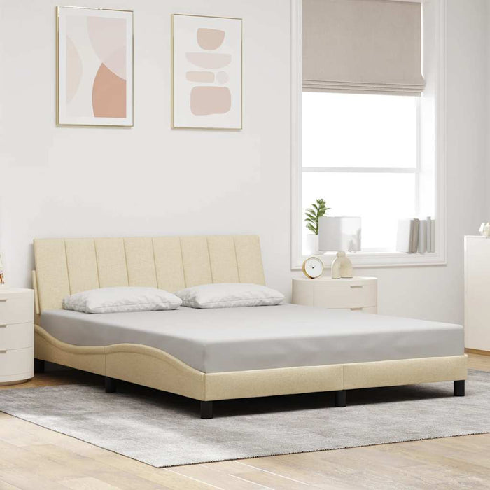 Cadru de pat fără saltea, Hanko, crem, 160x200 cm, textil WALTI
