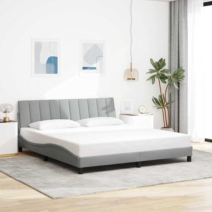 Cadru de pat fără saltea, gri deschis, 180x200 cm, textil - WALTI WALTI