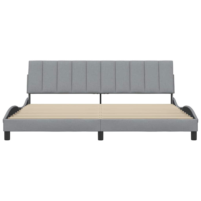 Cadru de pat fără saltea, gri deschis, 200x200 cm, textil - WALTI WALTI