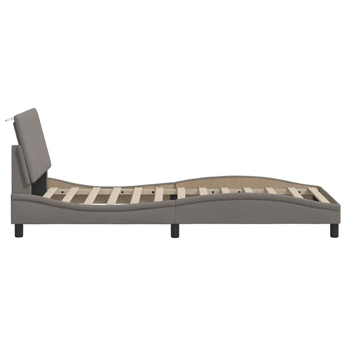 Cadru de pat fără saltea Hanko Taupe 80x200 cm țesătură - WALTI WALTI