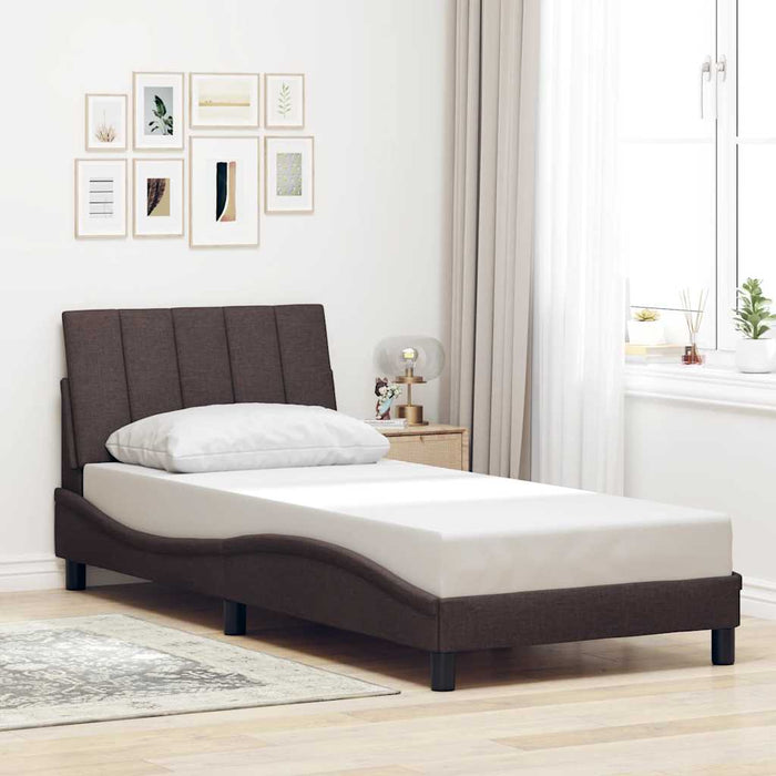 Cadru de pat fără saltea, Hanko, maro închis, 90x190 cm, textil - WALTI WALTI