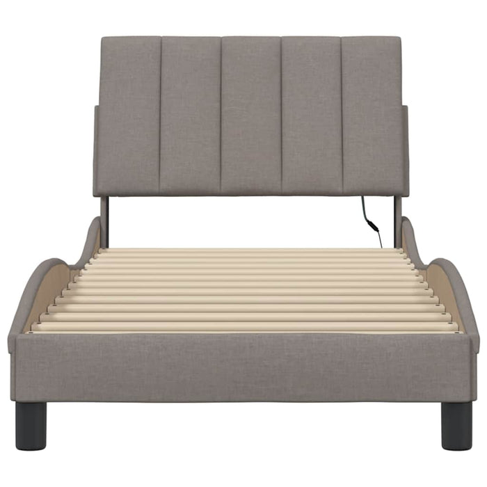 Cadru de pat fără saltea Hanko Taupe 90x200 cm țesătură - WALTI WALTI