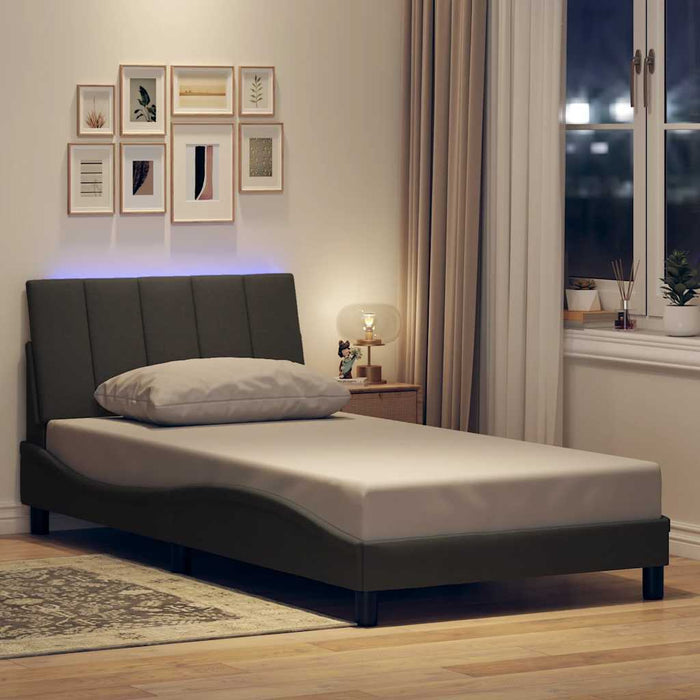 Cadru de pat fără saltea, Hanko, gri închis, 100x200 cm, textil - WALTI WALTI