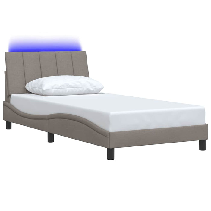 Cadru de pat fără saltea, gri taupe, 100x200 cm, textil - WALTI WALTI