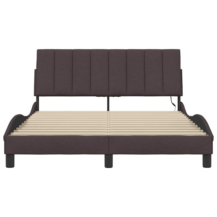 Cadru de pat fără saltea, maro închis, 120x200 cm, textil - WALTI WALTI