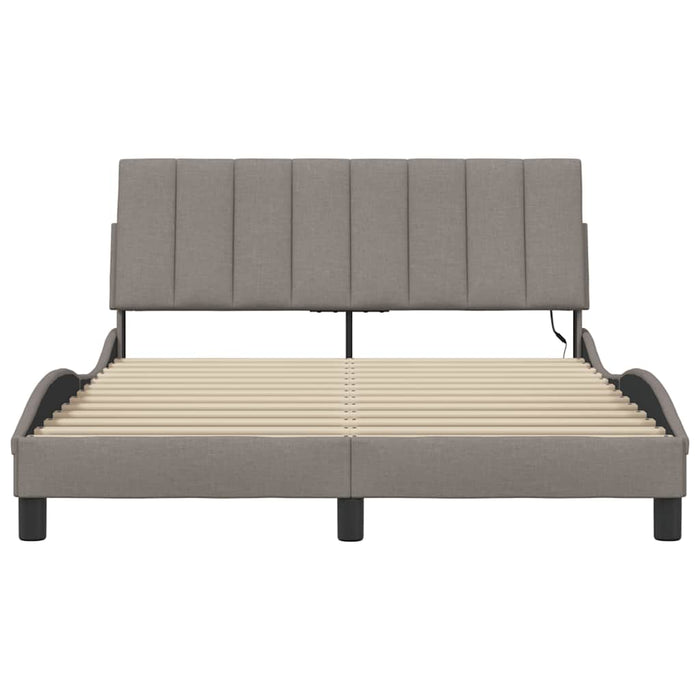 Cadru de pat fără saltea, Hanko, gri taupe, 120x200 cm, textil - WALTI WALTI