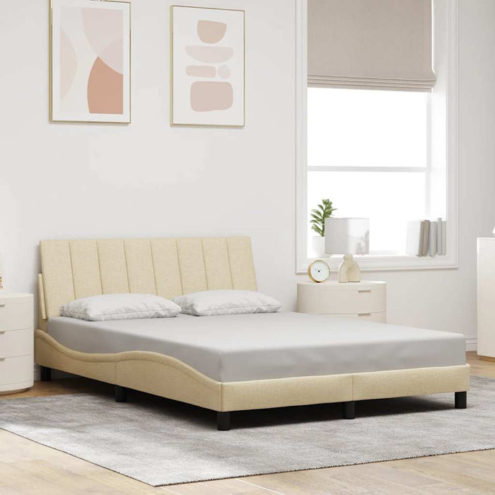Cadru de pat fără saltea, Hanko, crem, 120x200 cm, textil - WALTI WALTI