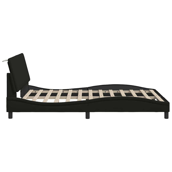 Cadru de pat fără saltea, Hanko, negru, 140x190 cm, textil - WALTI WALTI