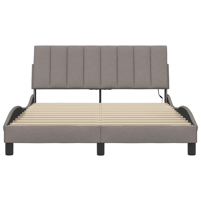 Cadru de pat fără saltea, Hanko, gri taupe, 140x190 cm, textil - WALTI WALTI