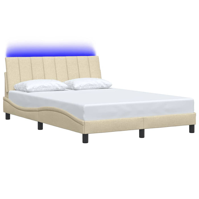 Cadru de pat fără saltea, Hanko, crem, 140x190 cm, textil WALTI