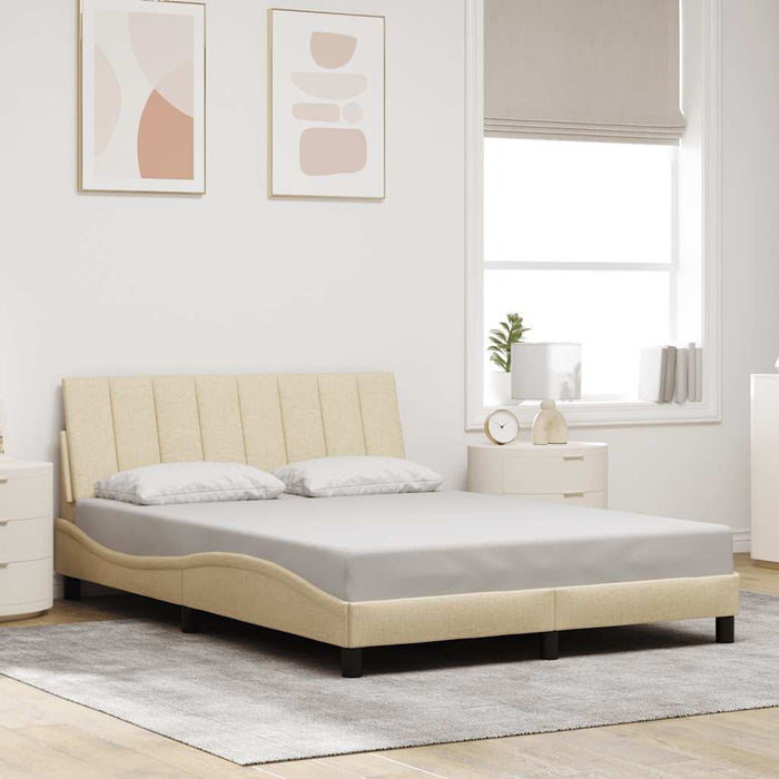 Cadru de pat fără saltea, Hanko, crem, 140x190 cm, textil WALTI