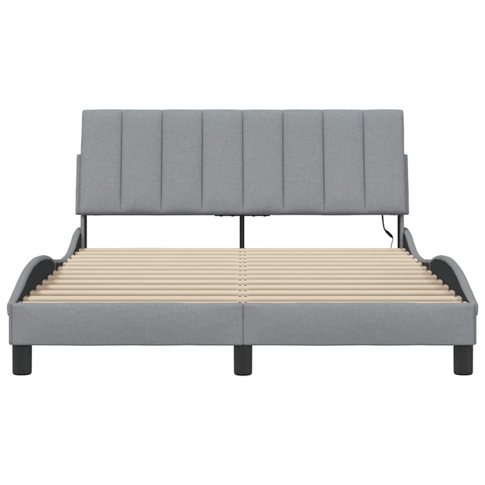 Cadru de pat fără saltea, gri deschis, 140x200 cm, textil - WALTI WALTI
