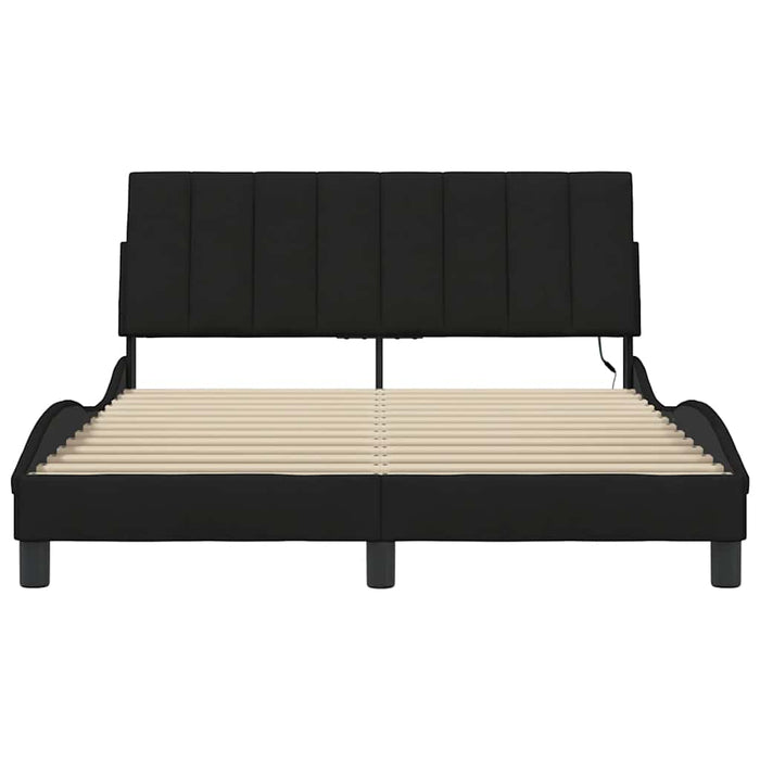 Cadru de pat fără saltea, Hanko, negru, 140x200 cm, textil - WALTI WALTI