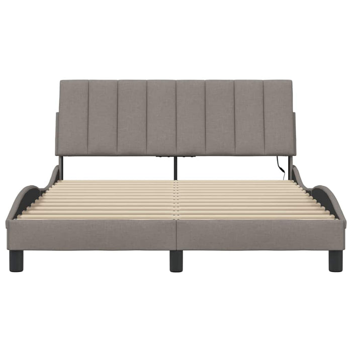 Cadru de pat fără saltea, Hanko, gri taupe, 140x200 cm, textil - WALTI WALTI