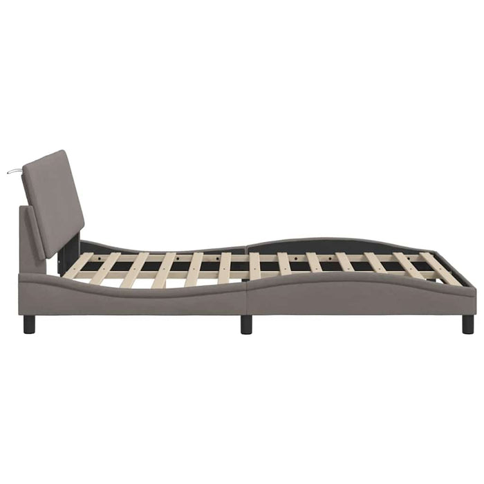Cadru de pat fără saltea, Hanko, gri taupe, 140x200 cm, textil - WALTI WALTI