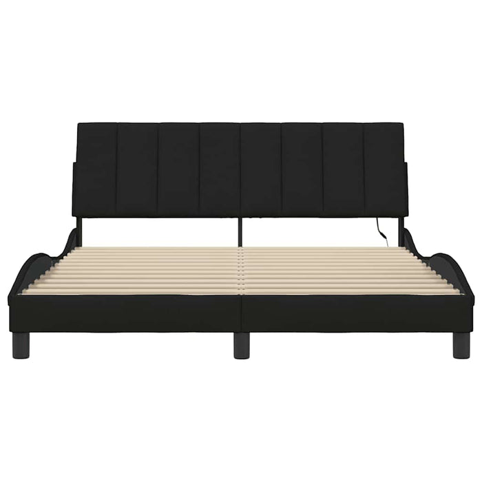 Cadru de pat fără saltea, Hanko, negru, 160x200 cm, textil - WALTI WALTI