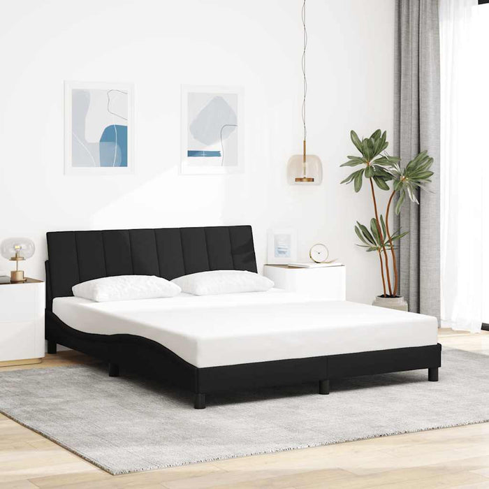 Cadru de pat fără saltea, Hanko, negru, 160x200 cm, textil - WALTI WALTI
