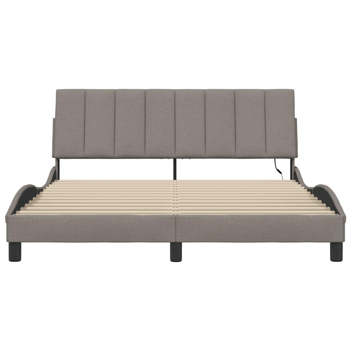 Cadru de pat fără saltea, Hanko, gri taupe, 160x200 cm, textil - WALTI WALTI
