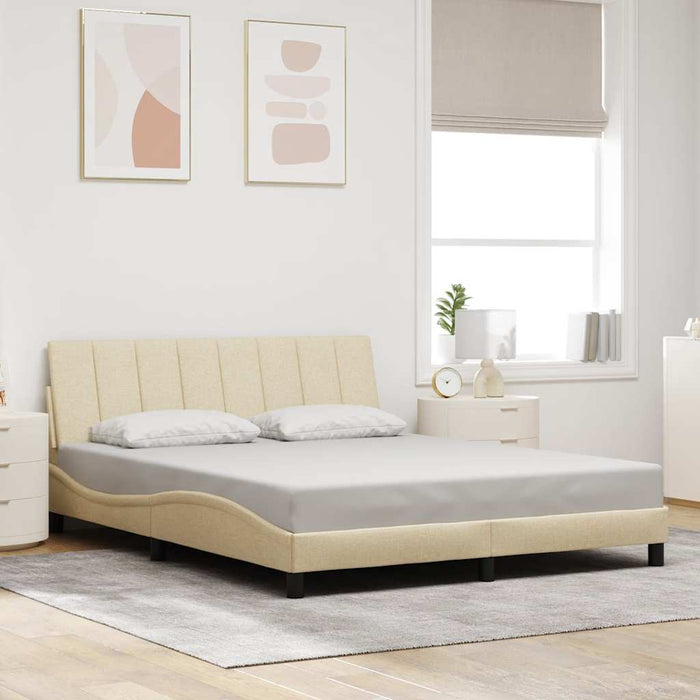 Cadru de pat fără saltea, Hanko, crem, 160x200 cm, textil - WALTI WALTI
