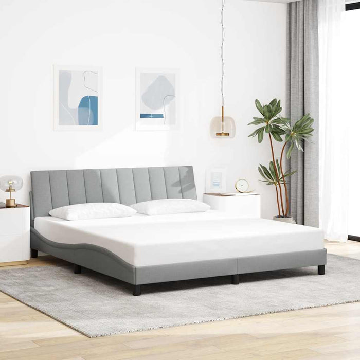 Cadru de pat fără saltea, Hanko, gri deschis, 180x200 cm, textil - WALTI WALTI