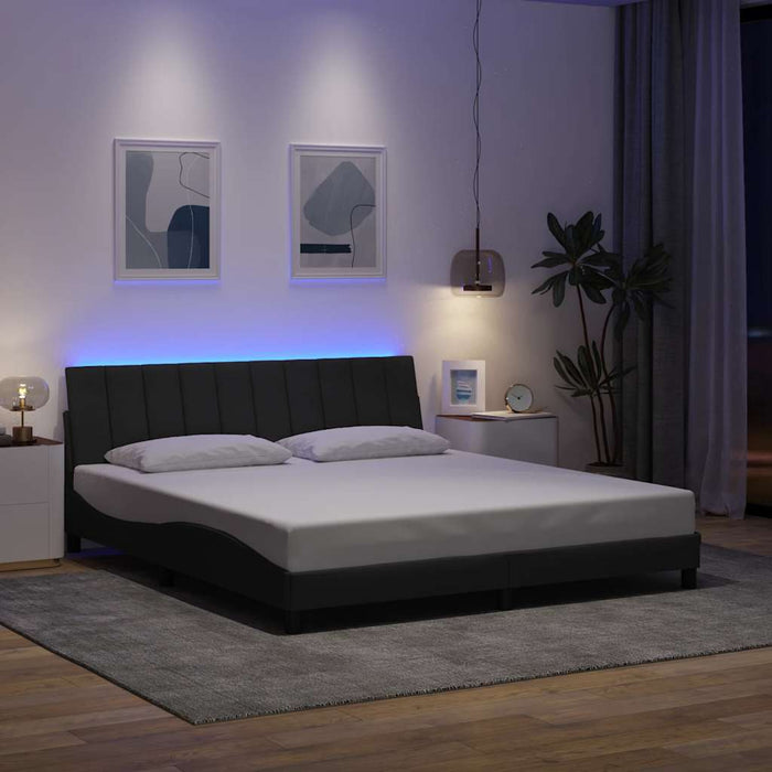 Cadru de pat fără saltea, Hanko, gri închis, 180x200 cm, textil - WALTI WALTI