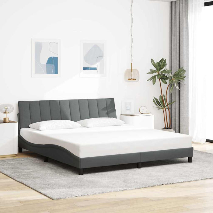 Cadru de pat fără saltea, Hanko, gri închis, 180x200 cm, textil - WALTI WALTI