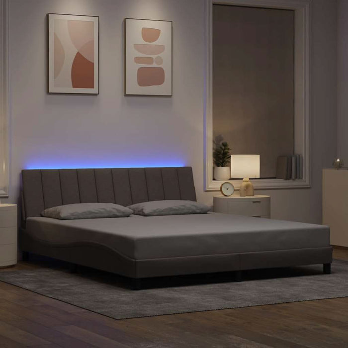Cadru de pat fără saltea, Hanko, gri taupe, 180x200 cm, textil WALTI