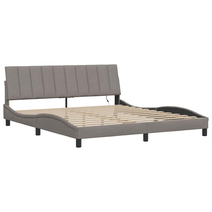 Cadru de pat fără saltea, Hanko, gri taupe, 180x200 cm, textil WALTI