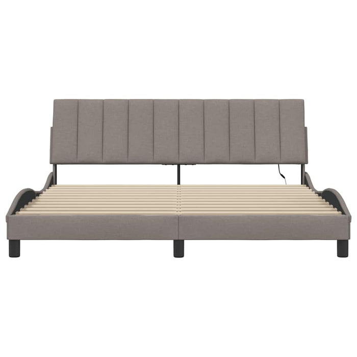 Cadru de pat fără saltea, Hanko, gri taupe, 180x200 cm, textil WALTI