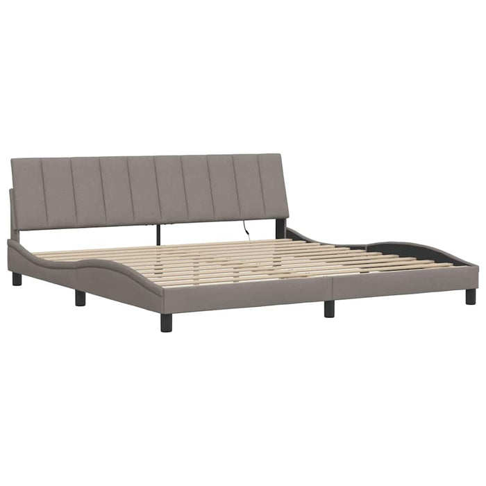 Cadru de pat fără saltea, Hanko, gri taupe, 200x200 cm, textil WALTI