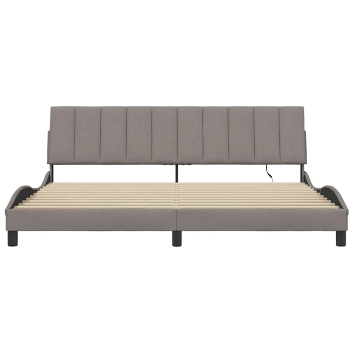 Cadru de pat fără saltea, Hanko, gri taupe, 200x200 cm, textil WALTI
