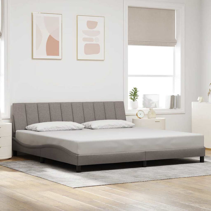 Cadru de pat fără saltea, Hanko, gri taupe, 200x200 cm, textil WALTI